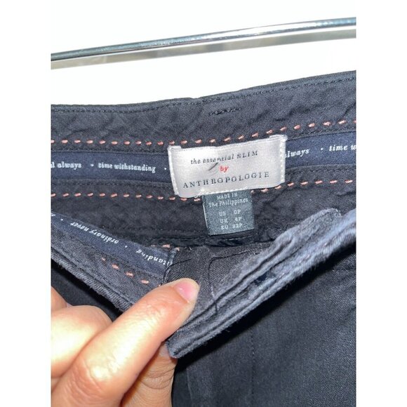 Anthropologie Essential Slim Black Cropped Pants size 0p - Picture 5 of 10